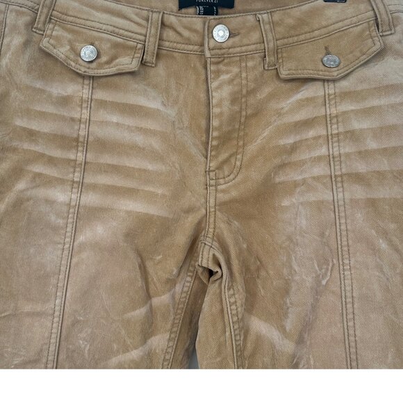Forever 21 Corduroy Pants Acid Wash Tan Size Large - Picture 8 of 8